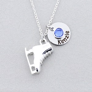 Skater Gift Ice Skate Charm Necklace Ice Skater Jewelry Girls Winter Skate Charm Personalized Skate Class Gift Performance Recital