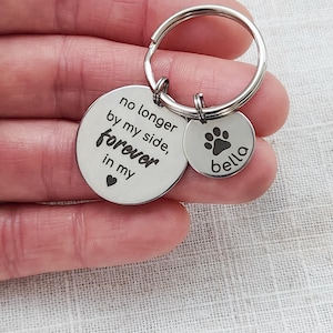 Pet Memorial Gift Dog Loss Gift Pet Lover Keychain Pet Quote Cat Dog Memorial Gift Pawprint Custom Pet Name Rainbow Bridge