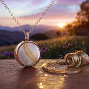 DIY Keepsake Necklace Kit with lock of hair  | Personalized 18mm Pendant Circle of life