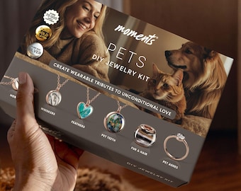 DIY Pet Ring Kit with Fur or Hair, Personalized Ring Circle of Life Keepsake Jewelry Craft Gift for Dog Cat Lovers Animal Friend