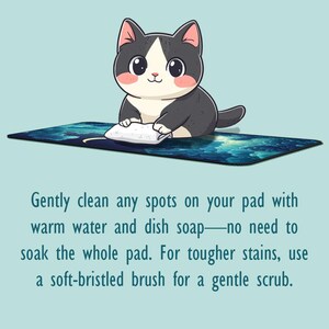 Large gaming desk mat - Moon, Clouds and Stars - Cloudscape for Cosy Night Gaming image 9