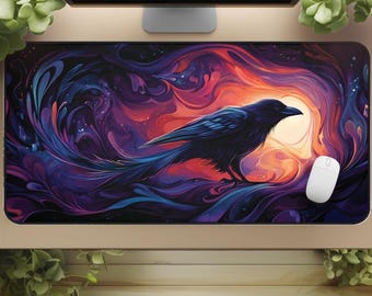 Tapete de escritorio de cuervo gótico: decoración celestial de brujas