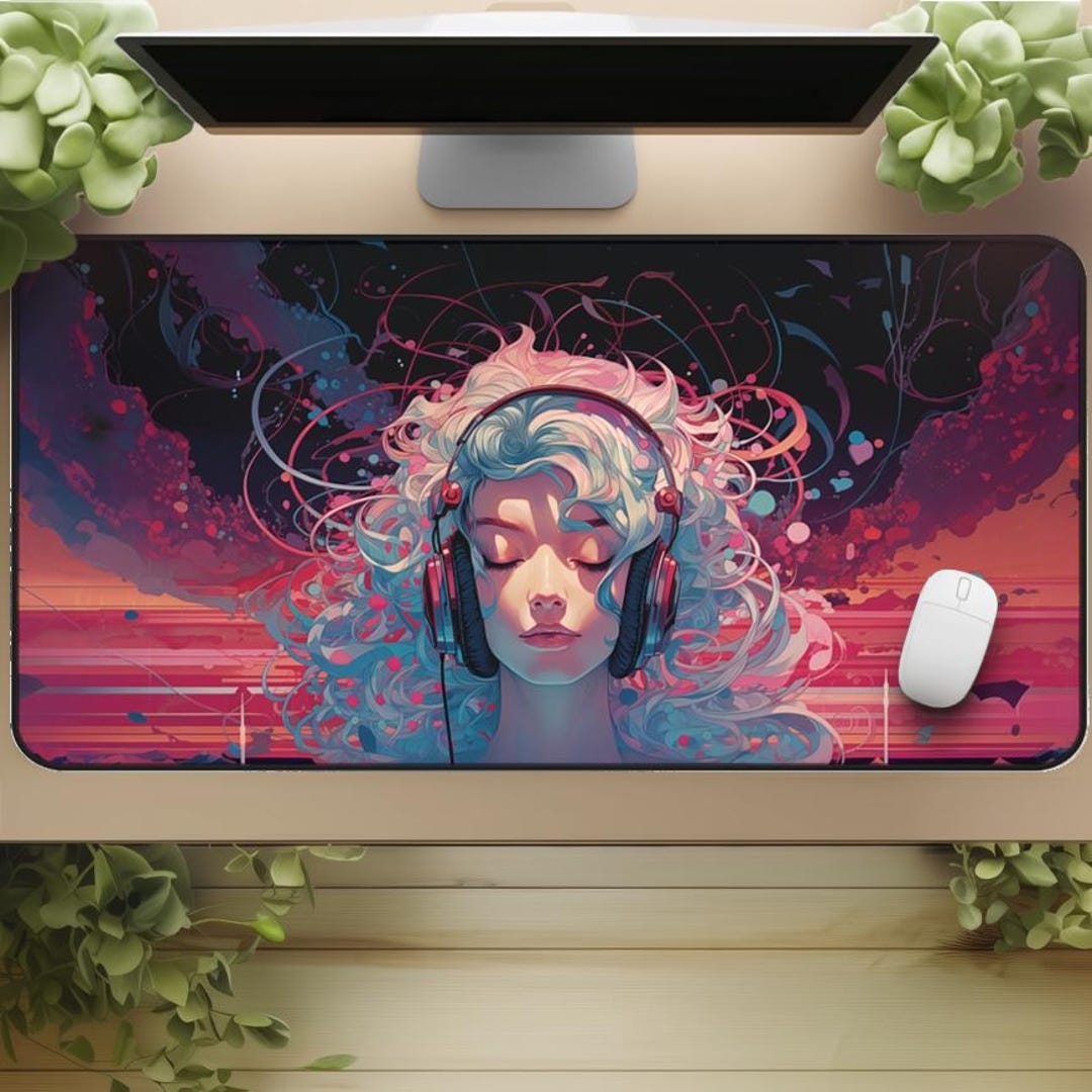 Synth Mat Cyberpunk Desk Mat - 80s Synth Mouse Pad - Etsy