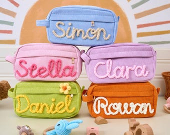 Personalized Pencil Case with Name，Custom Kids Name Pencil Case，Back To School Gift,  Name Corduroy Pencil Bag , Gift For Kids,