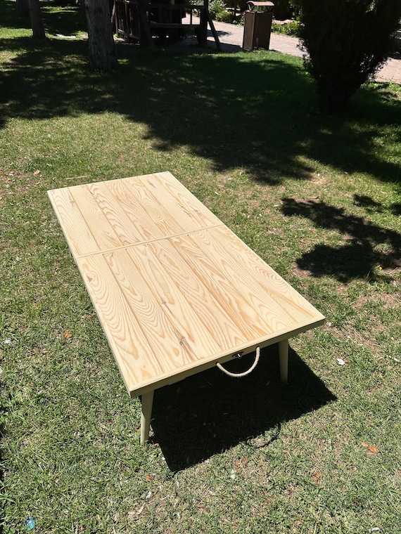 Folding 44x22 inc Camp Table, Solid Beech Wood, wooden camp table, Portable Table, Natural Wood table, Outdoor Picnic Table