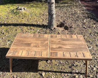 Opvouwbare tafel van 42 x 21 inch, houten kampeertafel, klaptafel, eettafel, autopicknicktafel, hout, tafel