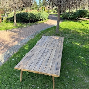 70x28 Zoll Holztisch, Picknicktisch, Terrassentisch, Boho Tisch, Boho Klapptisch, Campingtisch