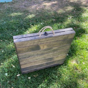 Faltbarer Picknicktisch aus Kiefernholz, 112 x 58 cm, Esstisch im Freien, anpassbarer Terrassentisch, Arbeits- und Campingtisch, rustikaler Bauernhausstil