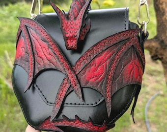 Handmade Leather House Of Dragon Purse Shoulder Bag Mystical Unique Accessorie For Women Men Renfair Mother Of Dragons  Disney Gift Idea