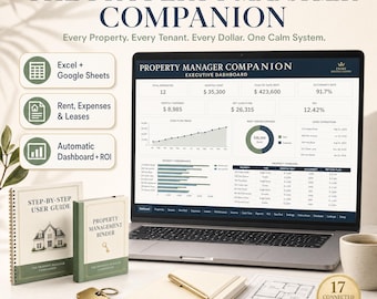 Rental Property Tracker for Excel & Google Sheets | Landlord Income, Expense and Tenant Dashboard