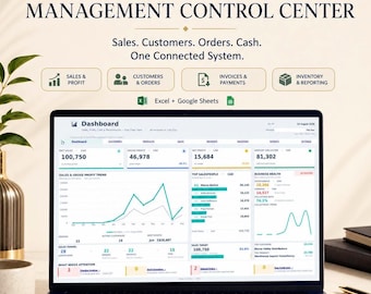 Sales & Inventory Management Spreadsheet for Small Business, Excel CRM, Invoices, Quotations and Dashboard