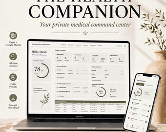 Health Companion CRM Pro · Medical Records Tracker · Excel + Google Sheets · Medications Symptoms Lab Results Doctor Visit Log