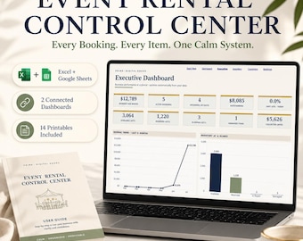 Event Rental Spreadsheet | Booking, Inventory, Invoice Tracker (Excel, Google Sheets)