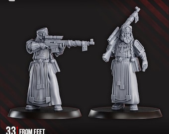 Sniper Cleric - 2 variations -  New Church -  Proxy for Trench War Tabletop Game - Steel Union -