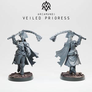 Veiled Prioress (Prioress nun) / Trench Nun Captain - Perfect for Trench Crusade -  by Arcamundi