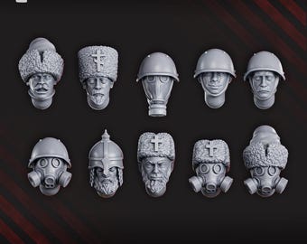 20 x Steel Union / New Church Acolyte heads - Trench War - New Pilgrim Proxies