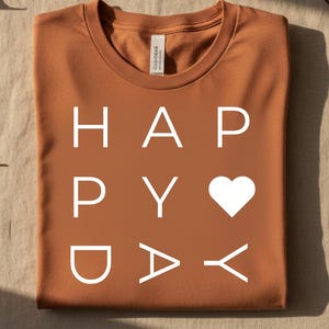 Happy Day Typography T Shirt Design PNG White Text Code Quote 300 DPI Digital Download (Commercial Use)