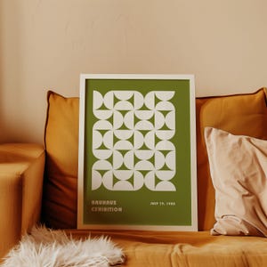 Green Bauhaus Exhibition Poster: Mid-Century Modern Wall Art (Digital Download)