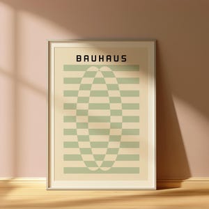 Green Bauhaus Exhibition Poster: Mid-Century Modern Art (Digital Download)