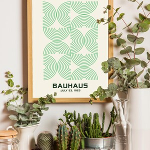 Green Bauhaus Exhibition Poster: Mid-Century Modern Wall Art (Digital Download)