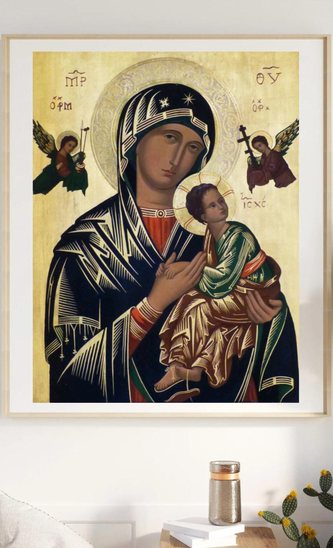 Orthodox Virgin Mary Icon - Our Lady of Perpetual Help - Religious Wall ...
