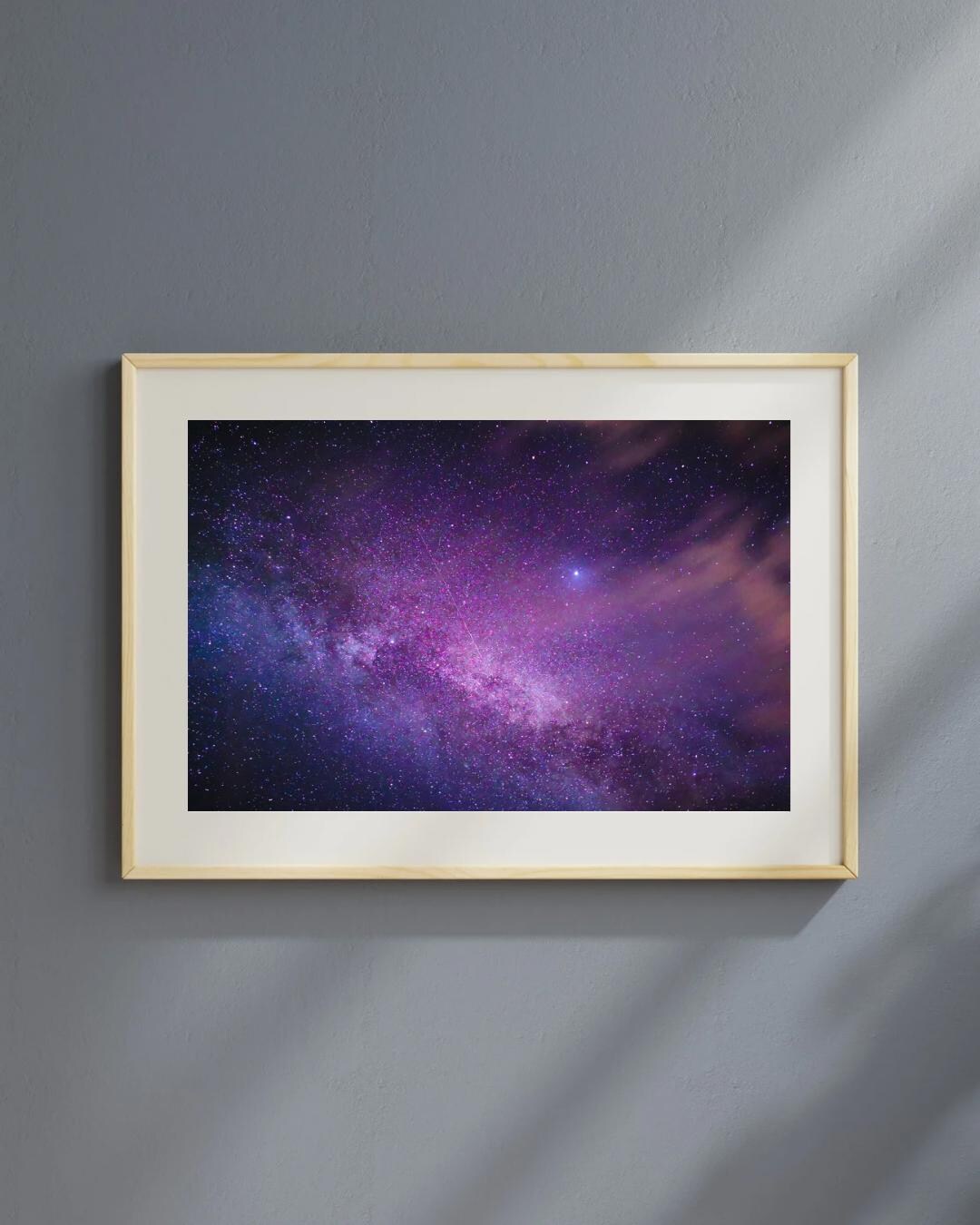 Purple Galaxy Wall Art - Space Photography Print - Milky Way Poster ...