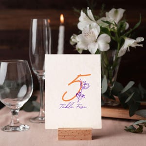 Erweiterungs Set für Digitale Hochzeitseinladung Blumenzauber | Menü, Tischkarten & Tischnummern | Bearbeitbar in Canva