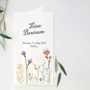 Hochzeitseinladung | Wildblumen-Thema | Benutzerdefinierte Namen & Datum | Druckbar | Digitaler Download