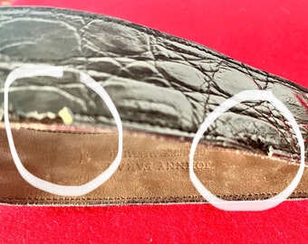 Vintage Crocodile Belt, Johnny Farah, Black With Patinated  display picture 2