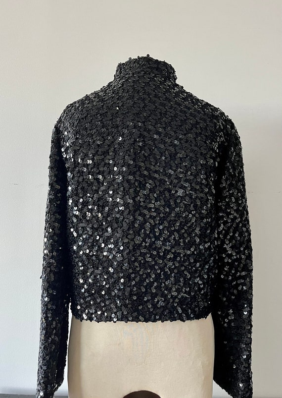 Black Sequin Jacket/Bolero S - image 5