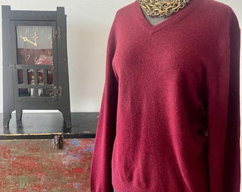 Cashmere V Neck Sweater, Lands End,  Size M (Women)