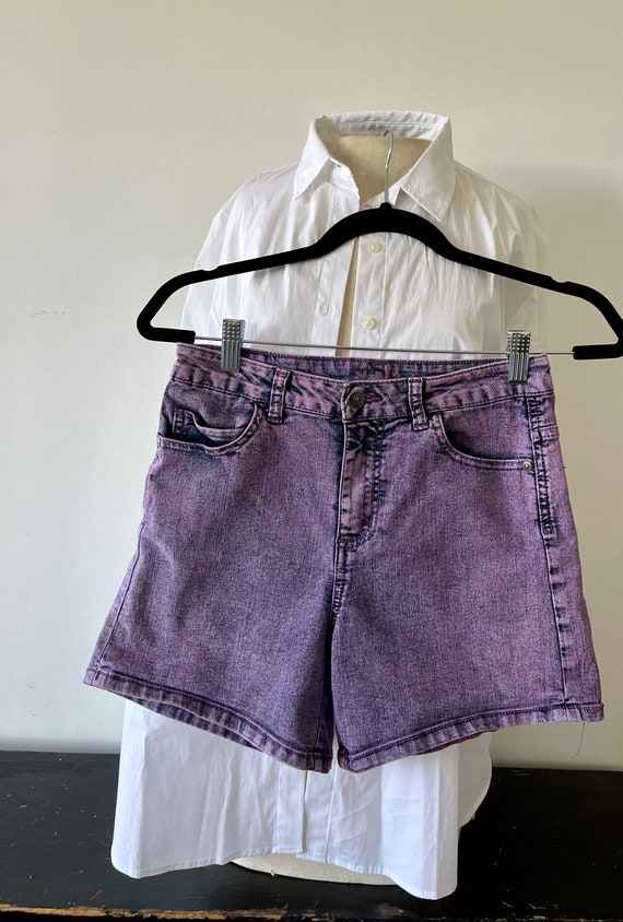 Delia’s Purple Wash Stretch Shorts  Size 7 Cute! - image 4