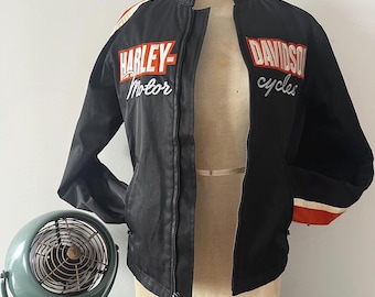 Harley-davidson Jacket Black & Orange RN 103819 CA 03402 Womens