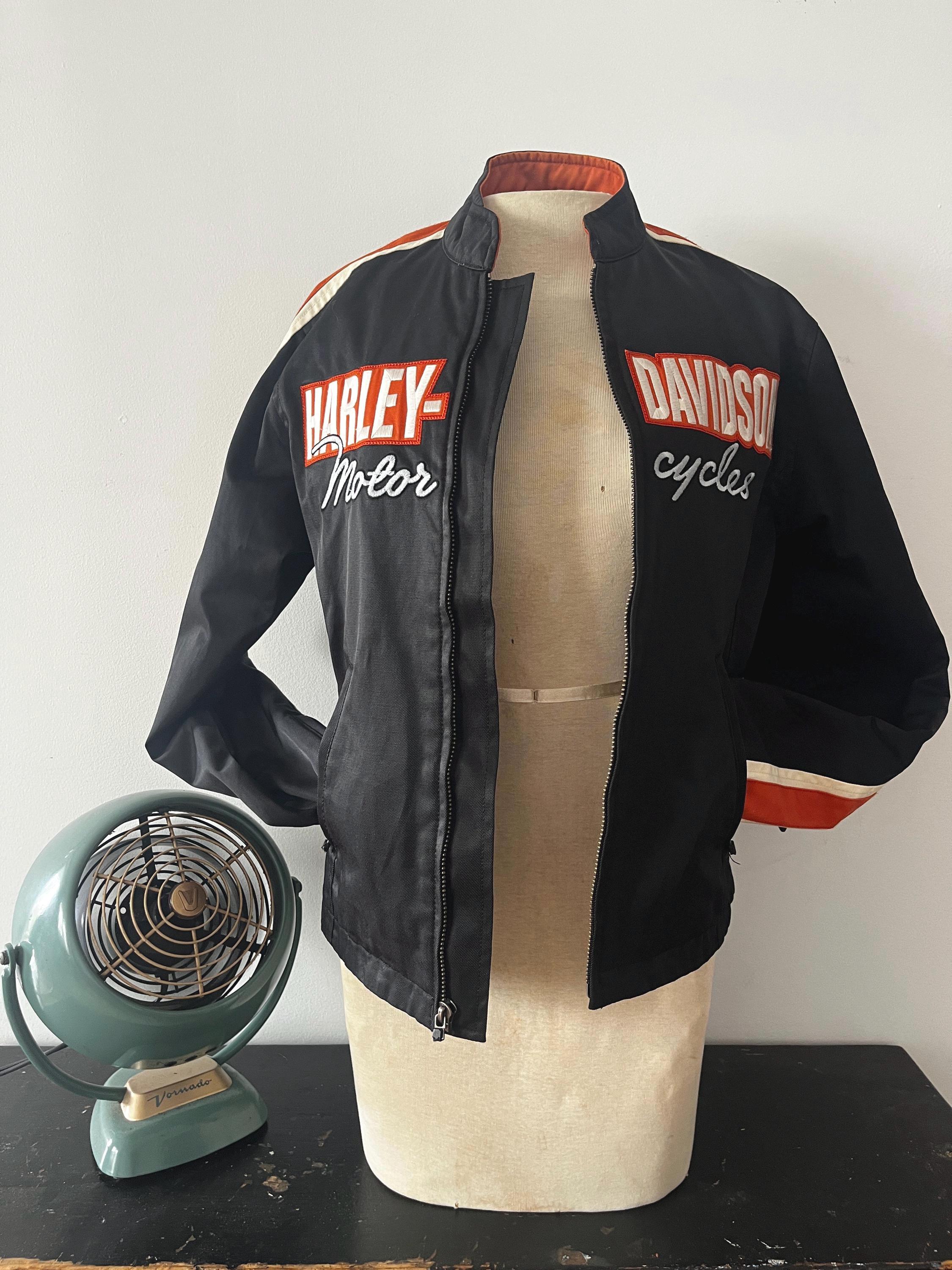Harley-davidson Jacket Black & Orange RN 103819 CA 03402 Womens