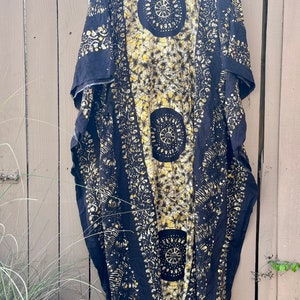 Vintage Unisex Batik Caftan XXL  Mystical Magical Look