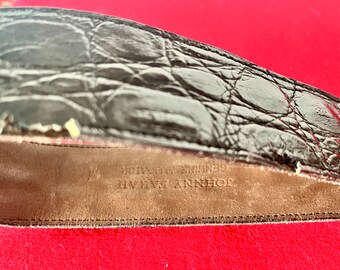 Vintage Crocodile Belt, Johnny Farah, Black With Patinated  display picture 1