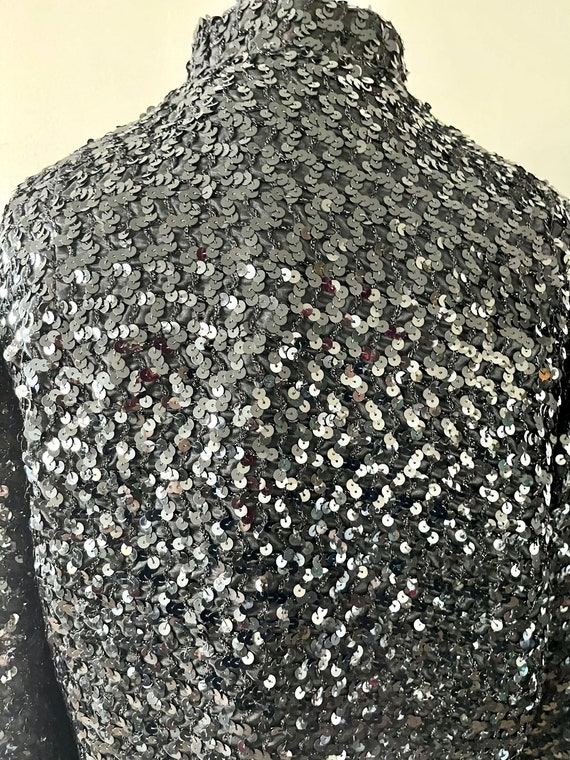 Black Sequin Jacket/Bolero S - image 6