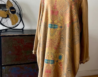Oversize Distressed Cotton Caftan/Dress/Tunic .