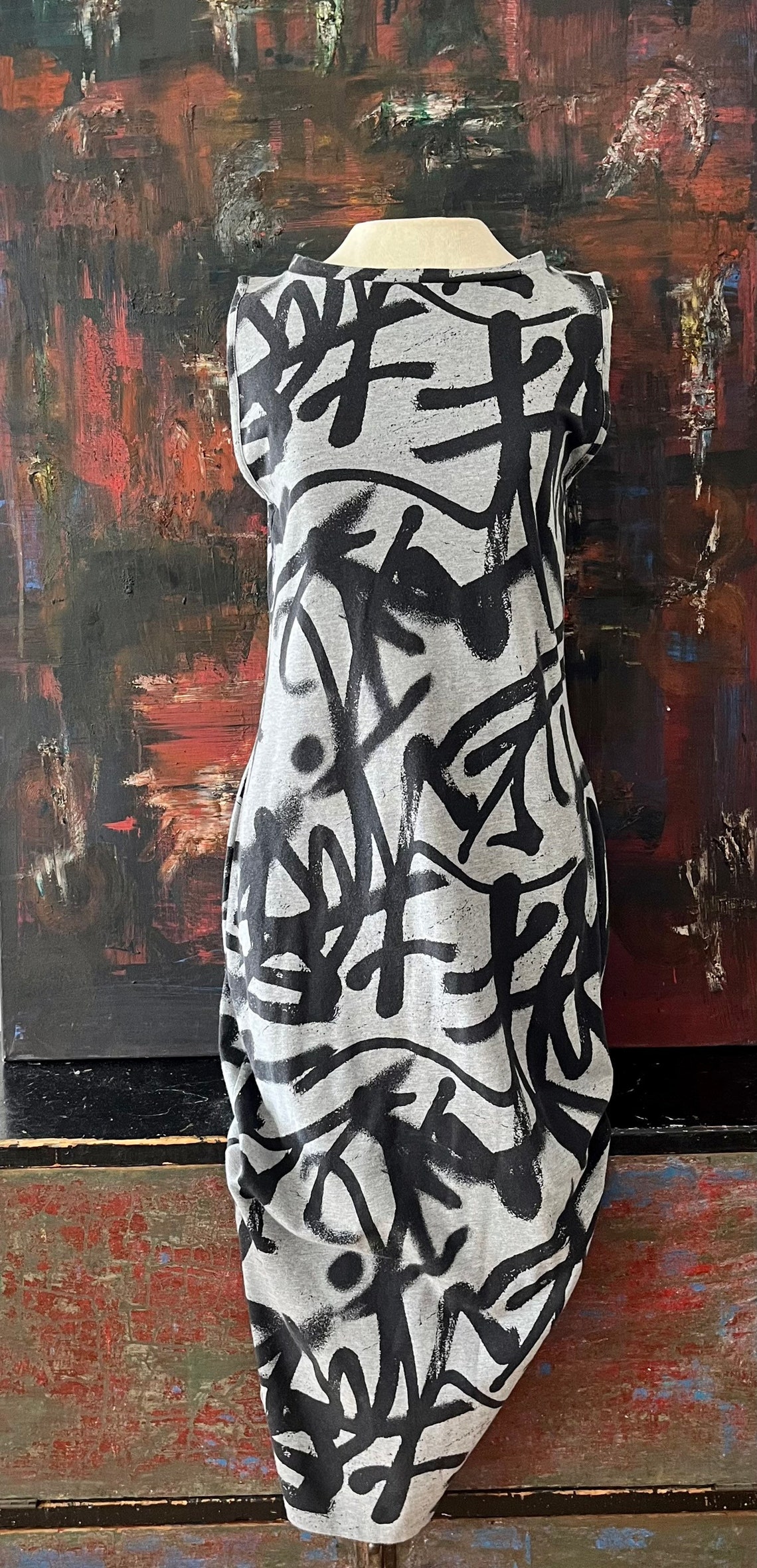 4585 Graffiti sleeveless top with trouser longwear dress for girls main image 0