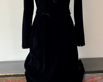 Vintage Kiki Hart Maxi Velvet Dress with Renaissance Ruffle Collar