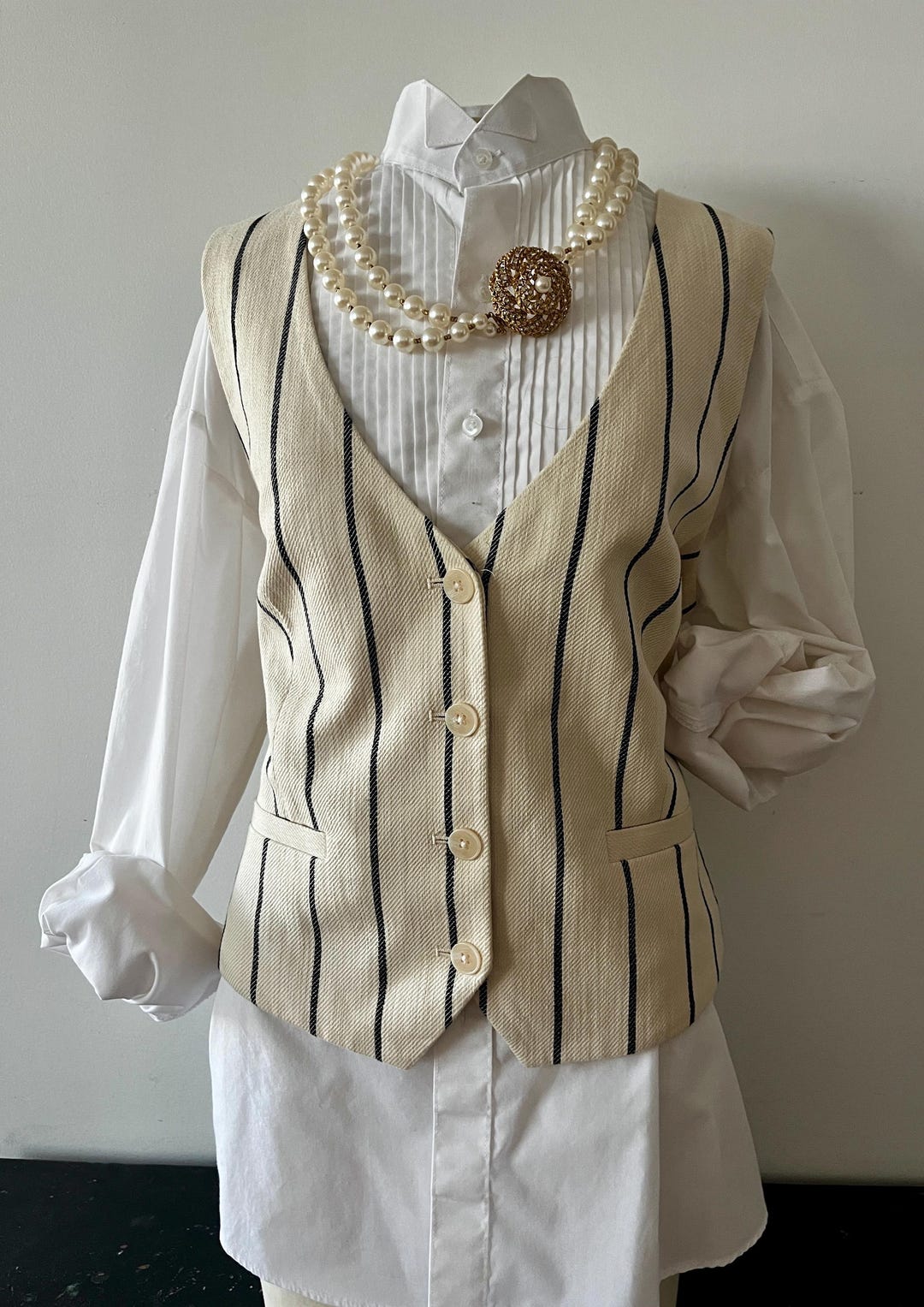 Black Pin Stripe Vest, Classic Style, Express, Size XL - Etsy