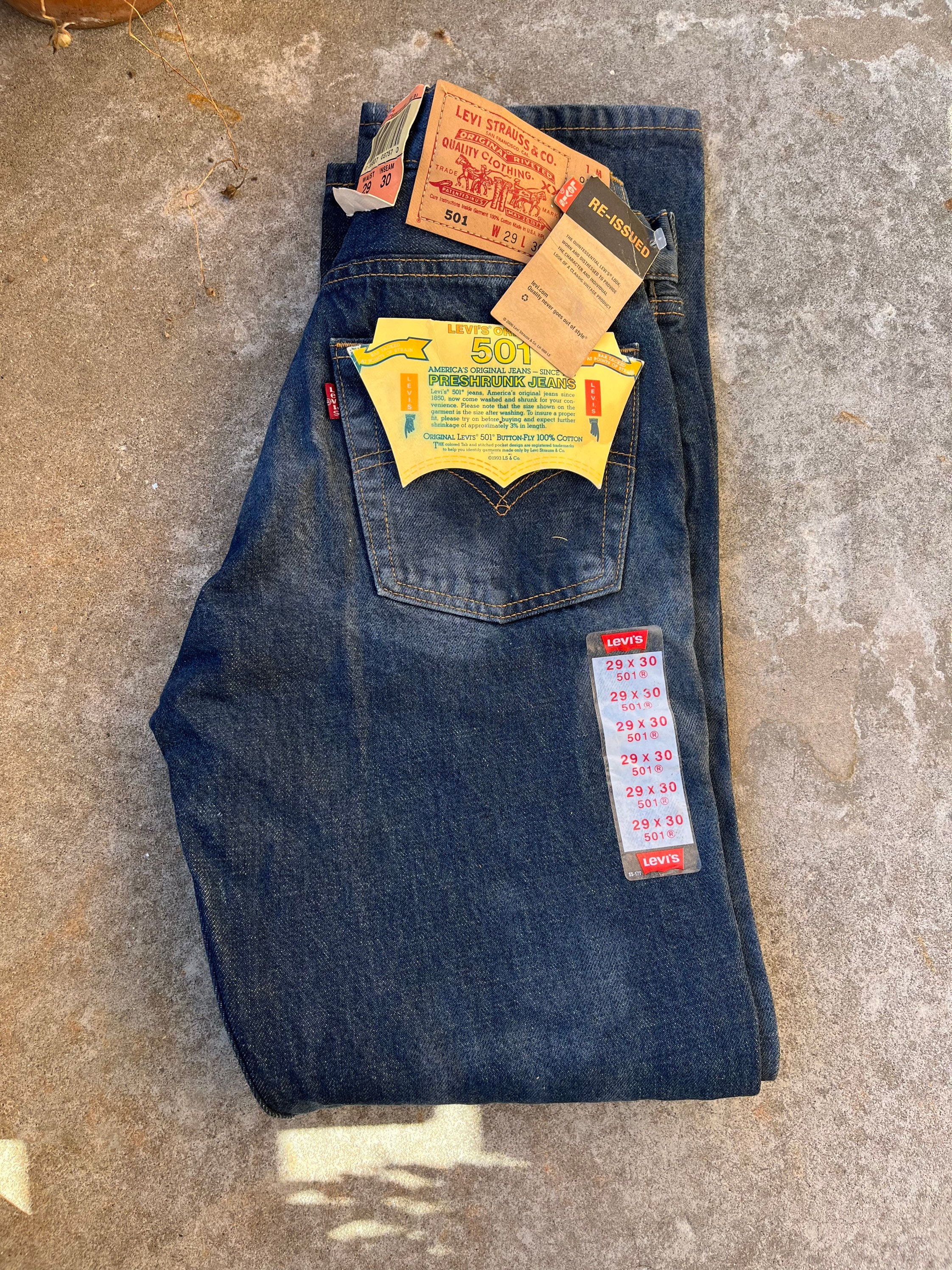 Vintage Levis Jeans 501 Collectors Item With Original Tags C