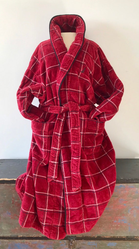 Vintage Unisex Cozy Cotton Velour Terry Cloth Robe