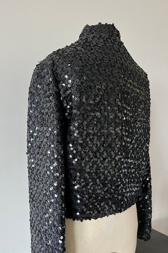 Black Sequin Jacket/Bolero S - image 8