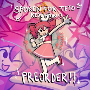 Spoken For Kasane Teto Keychain - PREORDER NOW!! (Utau/Vocaloid/SynthV Otaku gift)