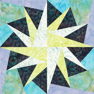 Circles of Geese paper pieced quilt block pattern, PDF download, 12 inch, resizable, easy foundation piecing