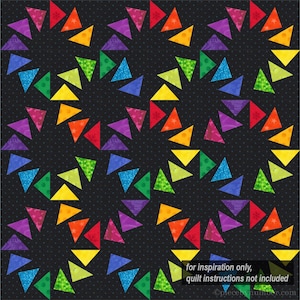Circles of Geese paper pieced quilt block pattern, PDF download, 12 inch, resizable, easy foundation piecing