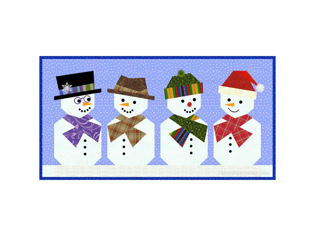 Snowman Paper Pieced Quilt Block Pattern, PDF Download, 3x6 and 6x12 ...
