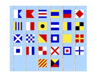 Nautical Alphabet Flags Quilt Block Pattern, Paper Piecing, 3 & 6 inch (PDF Download)