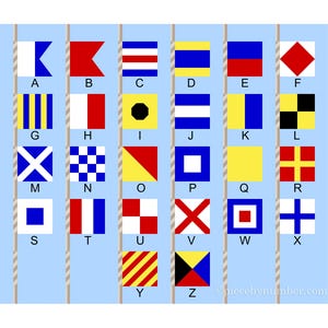 Nautical Alphabet Flags Quilt Block Pattern, Paper Piecing, 3 & 6 Inch ...
